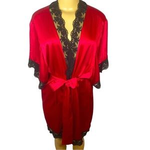 Victoria’s Secret gold label silk robe red